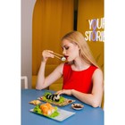 Набор для суши Доляна «Марбл белый», 3 предмета: соусники 8×2 см, 8×6 см, подставка 25×15×2 см, стекло - Фото 11