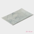 Набор для суши из стекла Доляна «Марбл белый», 3 предмета: соусники 8×2 см, 8×6 см, подставка 25×15×2 см - Фото 3
