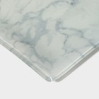 Набор для суши из стекла Доляна «Марбл белый», 3 предмета: соусники 8×2 см, 8×6 см, подставка 25×15×2 см - фото 4310799