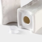 Банки для хранения специй и соусов BellaTenero, 6 предметов: солонка 100 мл, банка 200 мл, соусник 200 мл, на бамбуковой подставке, фарфор, белые - Фото 6