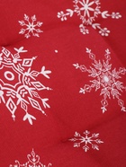 Подушка на стул новогодняя «Белые снежинки», 42×42×5 см, красная - фото 61870322