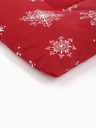 Подушка на стул новогодняя «Белые снежинки», 42×42×5 см, красная - фото 61870323