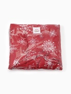 Подушка на стул новогодняя «Белые снежинки», 42×42×5 см, красная - фото 61870324