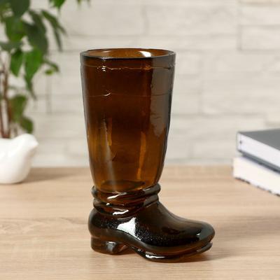 Ваза "Ботфорт" коричневый 18х8,5х11 см, 0,46л 1562