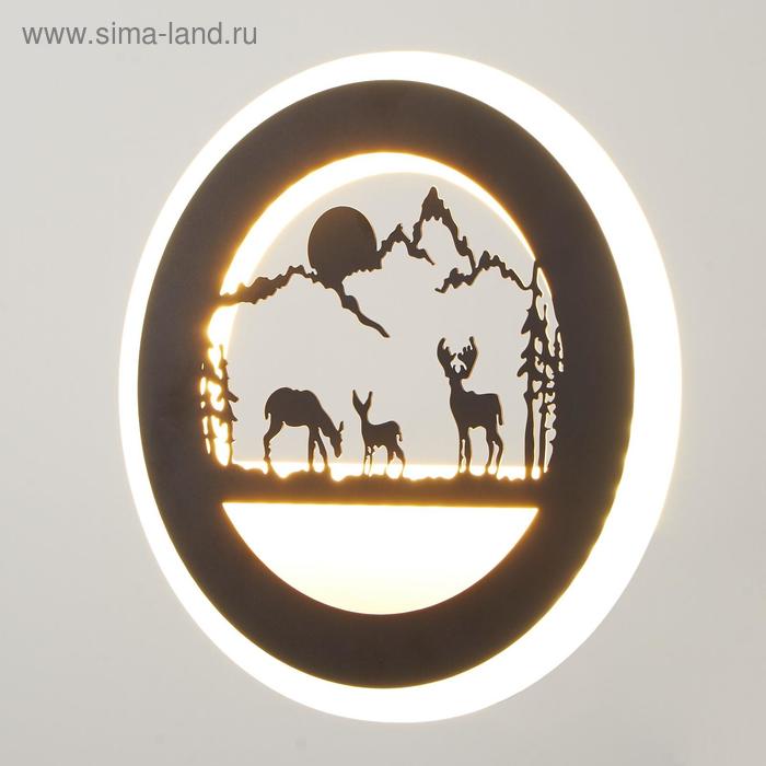 Бра "Олень" LED 24Вт 3000-4000К черный 22х3,5х22 см - Фото 1