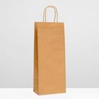 Пакет под бутылку, крафт,14×8×32 см - Фото 1