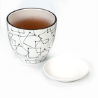 Горшок для цветов «Иллюзия», керамический, с поддоном, 5 л, белый с геометрическим орнаментом - Фото 4