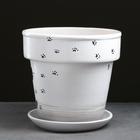 Горшок для цветов «Кот», 7 л, d=27 см, h=27 см, керамический, с поддоном, белый - Фото 2