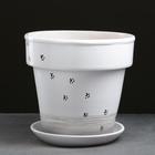 Горшок для цветов «Кот», 7 л, d=27 см, h=27 см, керамический, с поддоном, белый - Фото 3
