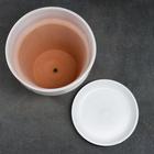 Горшок для цветов «Кот», 7 л, d=27 см, h=27 см, керамический, с поддоном, белый - Фото 4