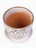 Горшок для цветов «Абстракция», 1 л, d=15 см, h=13 см, керамический, с поддоном, белый - Фото 2