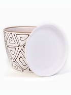 Горшок для цветов «Абстракция», 1 л, d=15 см, h=13 см, керамический, с поддоном, белый - Фото 3