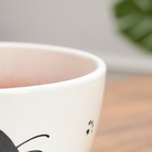 Горшок для цветов «Кот», 1.65 л, d=17 см, h=13 см, керамика, с поддоном, белый - Фото 4