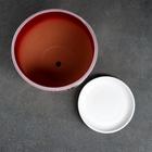 Горшок для цветов «Абстракция», 2.5 л, d=19 см, h=18 см, керамический, с поддоном, красный - Фото 3