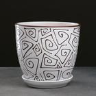 Горшок для цветов «Абстракция», 2.5 л, d=19 см, h=18 см, керамика, с поддоном, белый - Фото 2