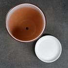 Горшок для цветов «Абстракция», 2.5 л, d=19 см, h=18 см, керамика, с поддоном, белый - Фото 3