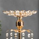 Подсвечник металл, стекло на 1 свечу "Хрустальные подвески" золото 19,5х14,8х14,8 см - фото 21103214