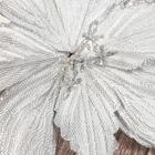 Декор "Холодный цветок" 27х20 см, серебро тёмные края - Фото 2