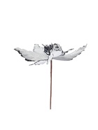 Декор "Холодный цветок" 27х20 см серебро темные края - фото 809406042