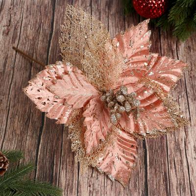 Декор «Холодный цветок», 30×20 см, розово-золотой