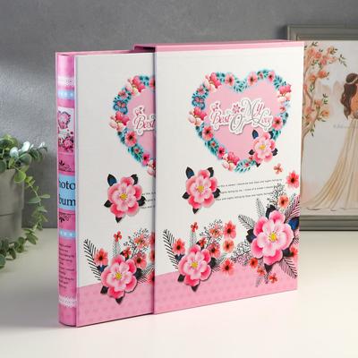 Фотоальбом для фотографий на 300 фото 10×15 см «Цветочный», в коробке, 33.8×23.5×5.3 см, МИКС