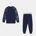 Спортивный костюм (толстовка, брюки) для мальчика, цвет тёмно-синий камуфляж, рост 140-146 см - Фото 12