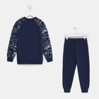 Спортивный костюм (толстовка, брюки) для мальчика, цвет тёмно-синий камуфляж, рост 140-146 см 4859865