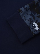 Спортивный костюм (толстовка, брюки) для мальчика, цвет тёмно-синий камуфляж, рост 140-146 см - фото 121335048