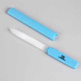 Пилка стеклянная для ногтей, с колпачком, 14 см, цвет голубой