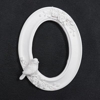 Рамка для фото, панно, картин «Овальная с птичками», белая