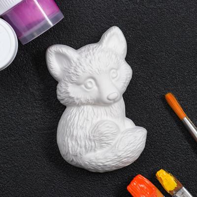 Фигура для раскраски «Лисичка» белая, 9.5×2.5×6 см