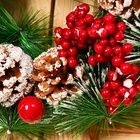 Венок новогодний d=25 см «Зимнее волшебство. Снежные шишки и ягодки» - Фото 4