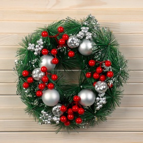 Венок новогодний d=25 см «Зимнее волшебство. Яблочки и ягодки»