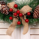 Венок новогодний d=30 см «Зимнее волшебство. Шишечки с бантиками» - Фото 3