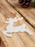 Ёлочные игрушки 4 шт. «Зимнее волшебство. Олени снежинки» пластик, 5×7 см, белый - Фото 2