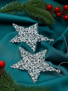 Ёлочные игрушки 2 шт. «Зимнее волшебство. Звезда - магия», 9.5 см, прозрачный - Фото 4