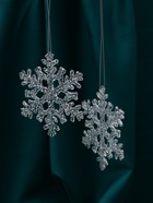 Ёлочные игрушки 2 шт. «Зимнее волшебство. Ажурная снежинка - переливы», 9.5 см, серебро - Фото 3