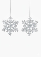 Ёлочные игрушки 2 шт. «Зимнее волшебство. Ажурная снежинка - переливы», 9.5 см, серебро - Фото 8