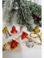 Ёлочные игрушки 12 шт. «Зимнее волшебство. Колокольчик в сеточку» пластик, 3×2.5 см, МИКС - Фото 5