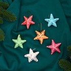 Украшение ёлочное "Радужные звёзды - магия" (набор 6 шт) 5 см, микс - фото 2911175