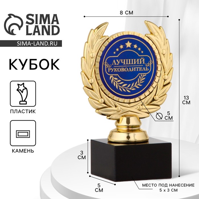 Кубок «Лучший руководитель» наградная фигура, пластик, 13 см - Фото 1