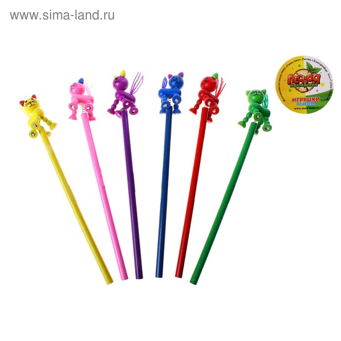 Карандаш "Кошки" чернографитный, набор 6 шт. - Фото 1