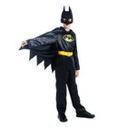 Карнавальный костюм «Бэтмен», комбинезон, маска, плащ, р. 34, рост 134 см - Фото 2