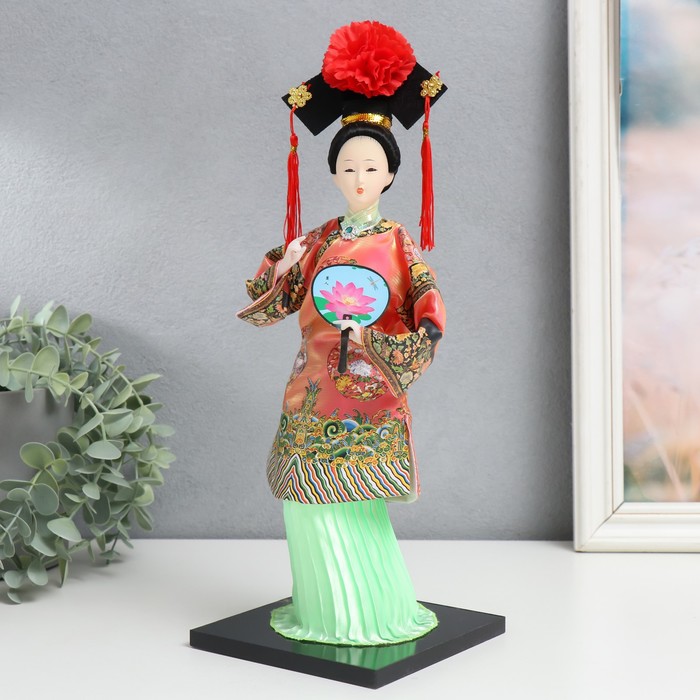 Кукла коллекционная "Китаянка в традиционном наряде с опахалом" 33,5х12,5х12,5 см - Фото 1