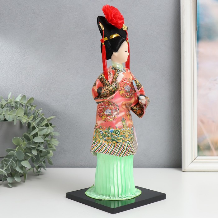 Кукла коллекционная "Китаянка в традиционном наряде с опахалом" 33,5х12,5х12,5 см - фото 1910057782