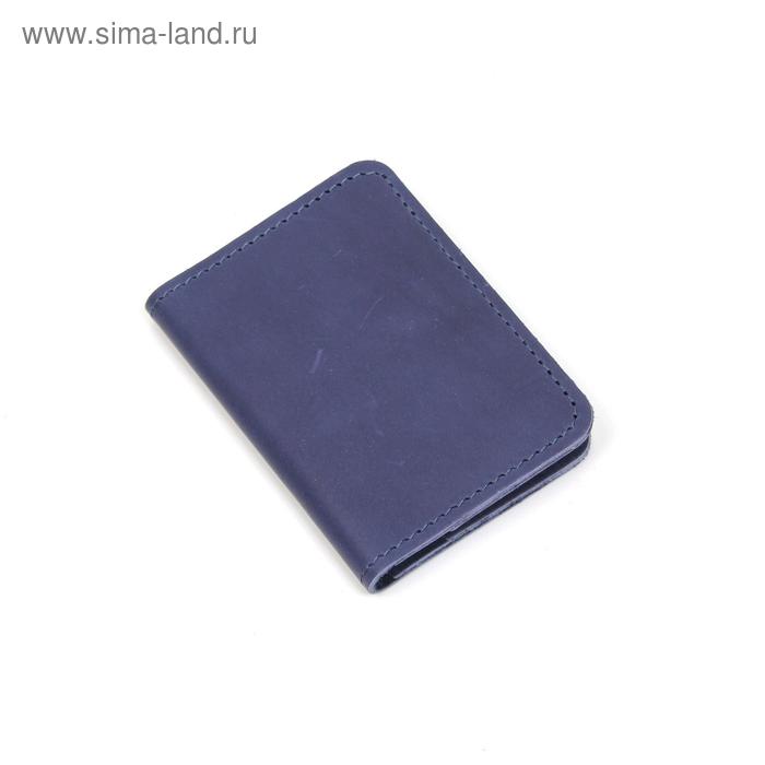 Визитница, 4 кармана, синий шора - Фото 1