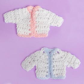 Кофточка для куклы вязаная, цвета МИКС