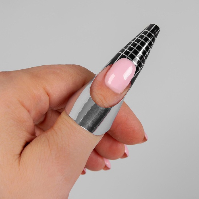 Формы для наращивания ногтей, широкие, 500 шт, цвет серебристый 20530