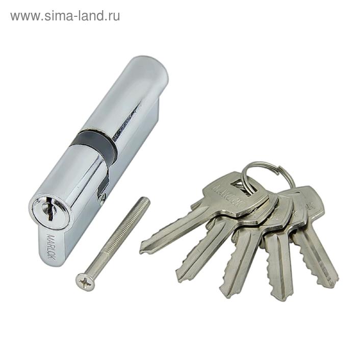 Цилиндр стальной MARLOK ЦМ 90(35/55)-5К англ. ключ/ключ, цвет хром - Фото 1