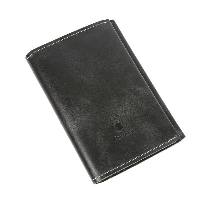 Обложка для паспорта, 3 кармана, черный пулап